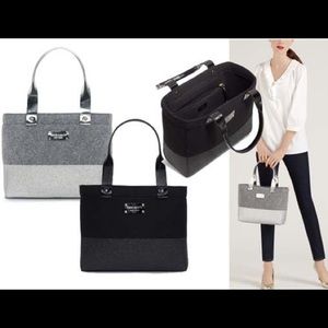 Kate Spade Quinn tote in dipped frosted silver